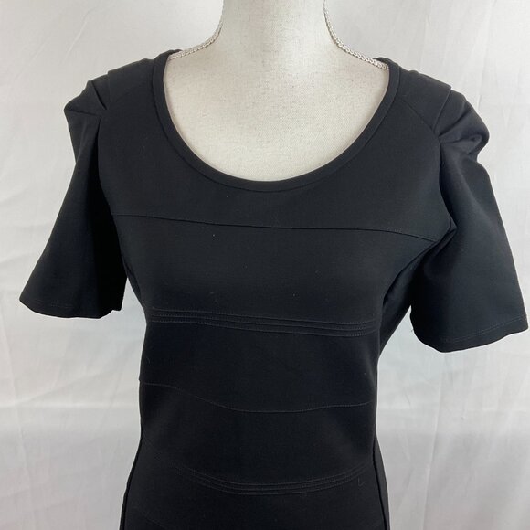 Maison Scotch The Little Black Dress 3 US 10 Short Sleeve Texture Stripe Detail - Picture 3 of 12
